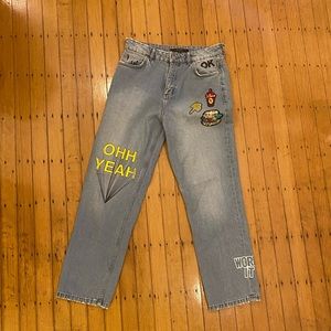 Zara embellished jeans